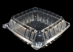 Clear 9" Clam Shell Polystyrene 1 compartment takeout container Qty 250/cs| Prism Pak