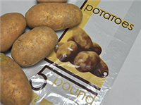 LK Plastics | 6 X 3 1/2 X 16 1/2 Low Density Vented 5 lb Potato Bag with Print 1 mil 1,000/cs| Prism Pak