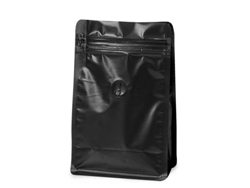 12 oz Black Coffee Bags with Degassing Valve, 25 pack| Prism Pak