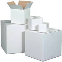 10" x 10" x 10" White Corrugated Boxes| Prism Pak