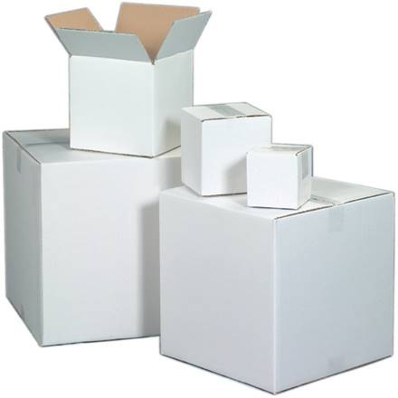 6 x 6 x 6" White Corrugated Boxes| Prism Pak