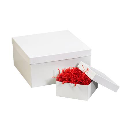 10 x 10" White Deluxe Gift Box Lids| Prism Pak