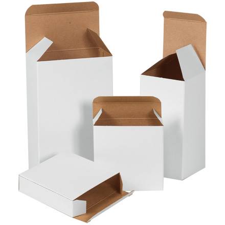 1 1/2 x 1 1/4 x 2" White Reverse Tuck Folding Cartons| Prism Pak
