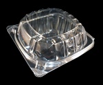 Clear 6" Clam Shell Polystyrene takeout container Qty 125/cs| Prism Pak