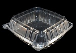Clear 9" Clam Shell Polystyrene 1 compartment takeout container Qty 250/cs| Prism Pak