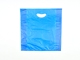 12 X 3 X 18 Blue High Density Polyethylene Merchandise Bag with Die Cut Handle 0.7 mil 500/cs| Prism Pak