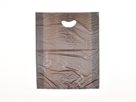 12 X 3 X 18 Chocolate High Density Polyethylene Merchandise Bag with Die Cut Handle 0.7 mil 500/cs| Prism Pak