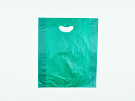 12 X 3 X 18 Dark Green High Density Polyethylene Merchandise Bag with Die Cut Handle 0.7 mil 500/cs| Prism Pak