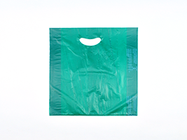 12 X 3 X 18 Teal Green High Density Polyethylene Merchandise Bag with Die Cut Handle 0.7 mil 500/cs| Prism Pak