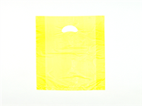 12 X 3 X 18 Yellow High Density Polyethylene Merchandise Bag with Die Cut Handle 0.7 mil 500/cs| Prism Pak