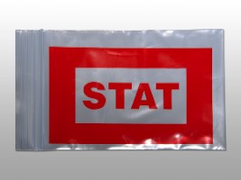 Red "STAT" Bag - Seal Top Reclosable 5 X 8 2 mil 1,000/cs| Prism Pak