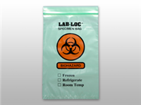 Green Tint Reclosable 3-Wall Specimen Transfer Bag (Biohazard) 6 X 9 2 mil 1,000/cs| Prism Pak