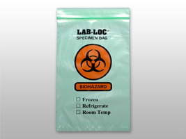 Green Tint Reclosable 3-Wall Specimen Transfer Bag (Biohazard) 6 X 9 2 mil 1,000/cs| Prism Pak