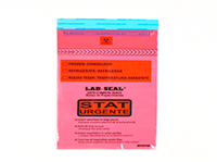 Specimen Bags Lab Seal Tamper-Evident with Removable Biohazard Symbol - Red Tint Printed "STAT"| Prism Pak