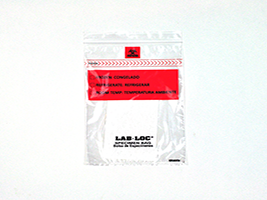 Lab-LocÃ‚Â® Specimen Bags with Removable Biohazard Symbol and Absorbent Pad 6 X 9 1.75 mil 1,000/cs| Prism Pak