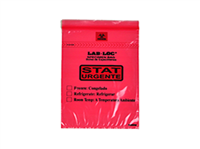 Lab-LocÃ‚Â® Specimen Bags with Removable Biohazard Symbol Printed "STAT" - Red 6 X 9 1.75 mil 1,000/cs| Prism Pak