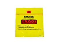 Lab-LocÃ‚Â® Specimen Bags with Removable Biohazard Symbol Printed "STAT" - Yellow 6 X 9 1.75 mil 1,000/cs| Prism Pak