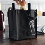 Non-Woven Polypropylene Bag -- Four Bottle Wine Bag  7 X 7 1/2 X 9 1/4 + 7 1/2 BG300/cs| Prism Pak