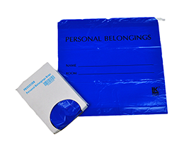 Blue Personal Belongings Bag with Cordstring Closure| Prism Pak