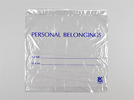 Clear Personal Belongings Bag with Cordstring Closure| Prism Pak