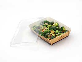 Kraft Container Clear Lid (Large)| Prism Pak