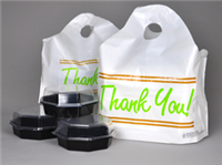Printed "Thank You" Take Out Bag with Wave Top Handle| Prism Pak