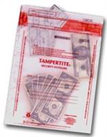 Currrency Packout Bag Clear PermaLOK Tamper-Evident Deposit Bags w/Red Fracture Adhesive 4.5 x 7.75 1 Strap/100 note capacity 250 bags 