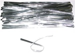 6" Metallic Plastic Silver Twist Tie 100/pk| Prism Pak
